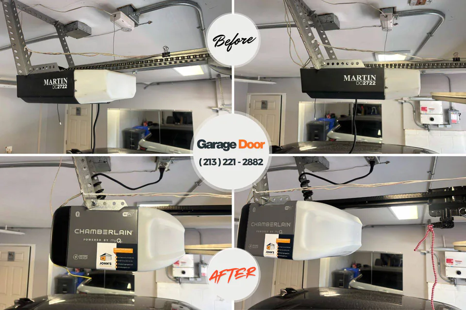 Before and after: garage door repair Holtsville, NY